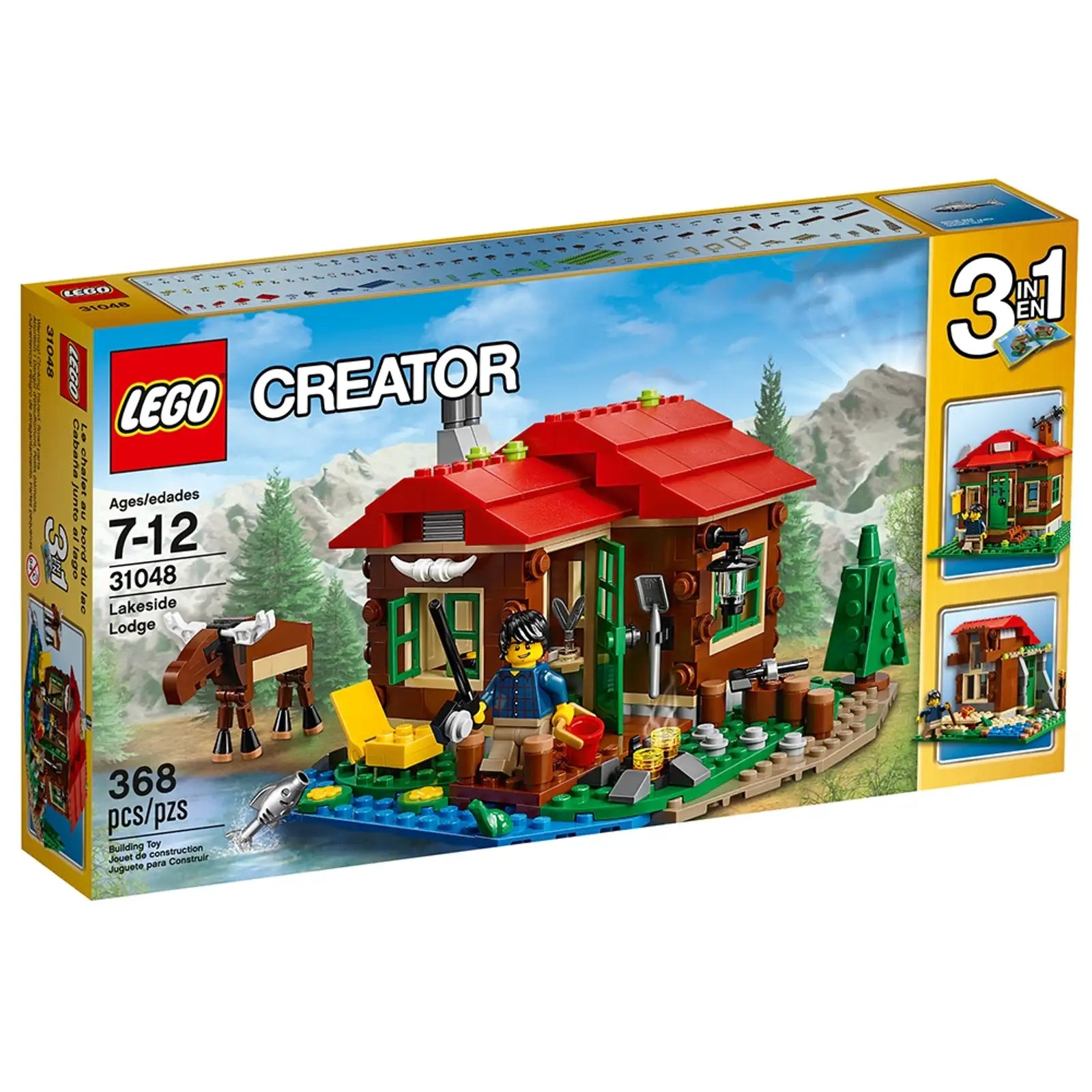 LEGO 3 in 1 LEGO Creator Lakeside Lodge 31048 DAMAGED BOX