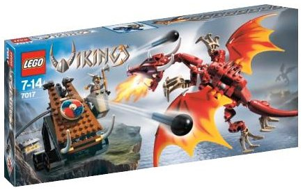 LEGO Vikings Viking Catapult versus the Nidhogg Dragon 7017