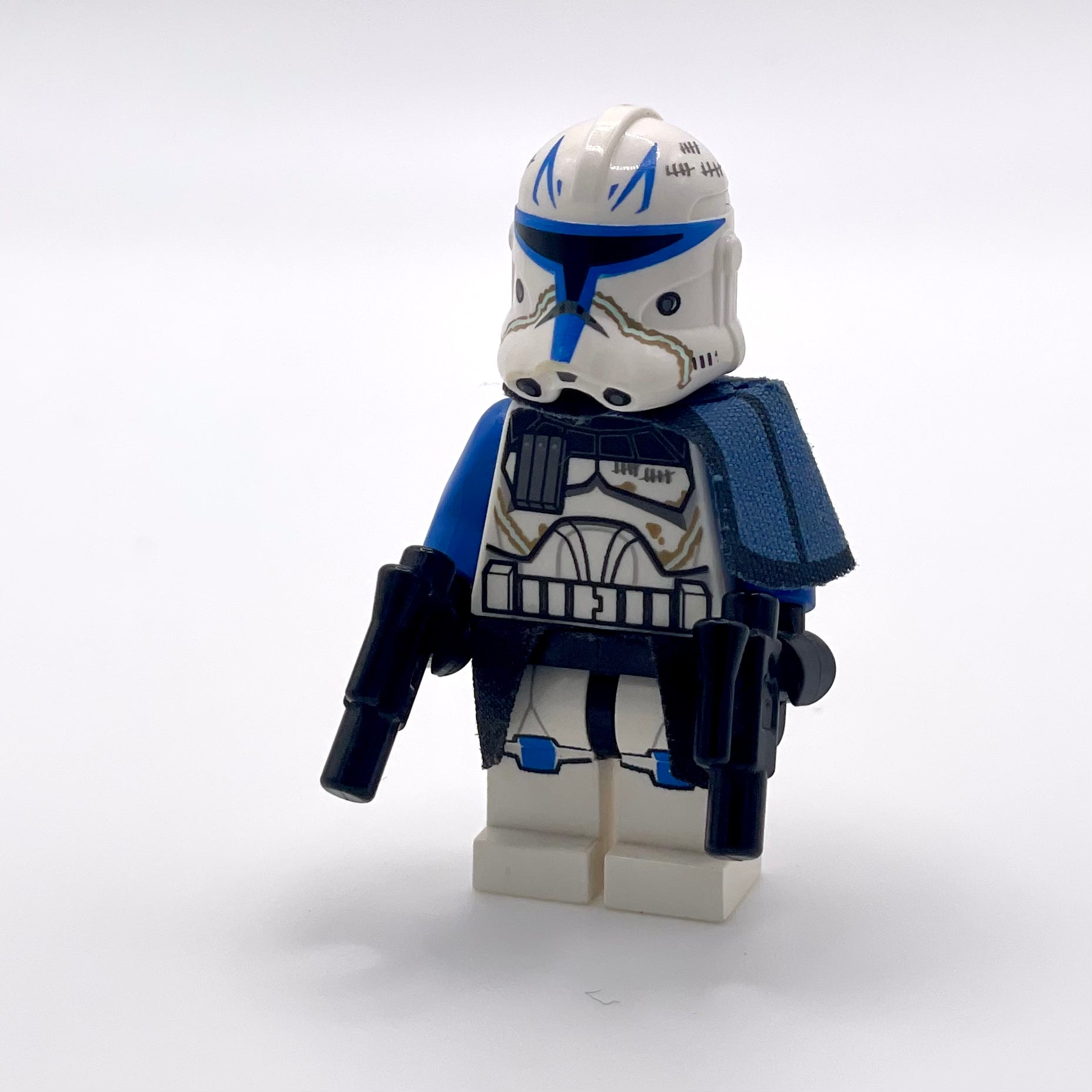 Clone Trooper Captain Rex, 501st Legion (Phase 2) - Blue Cloth Pauldron, Black Cloth Kama, Large Eyes