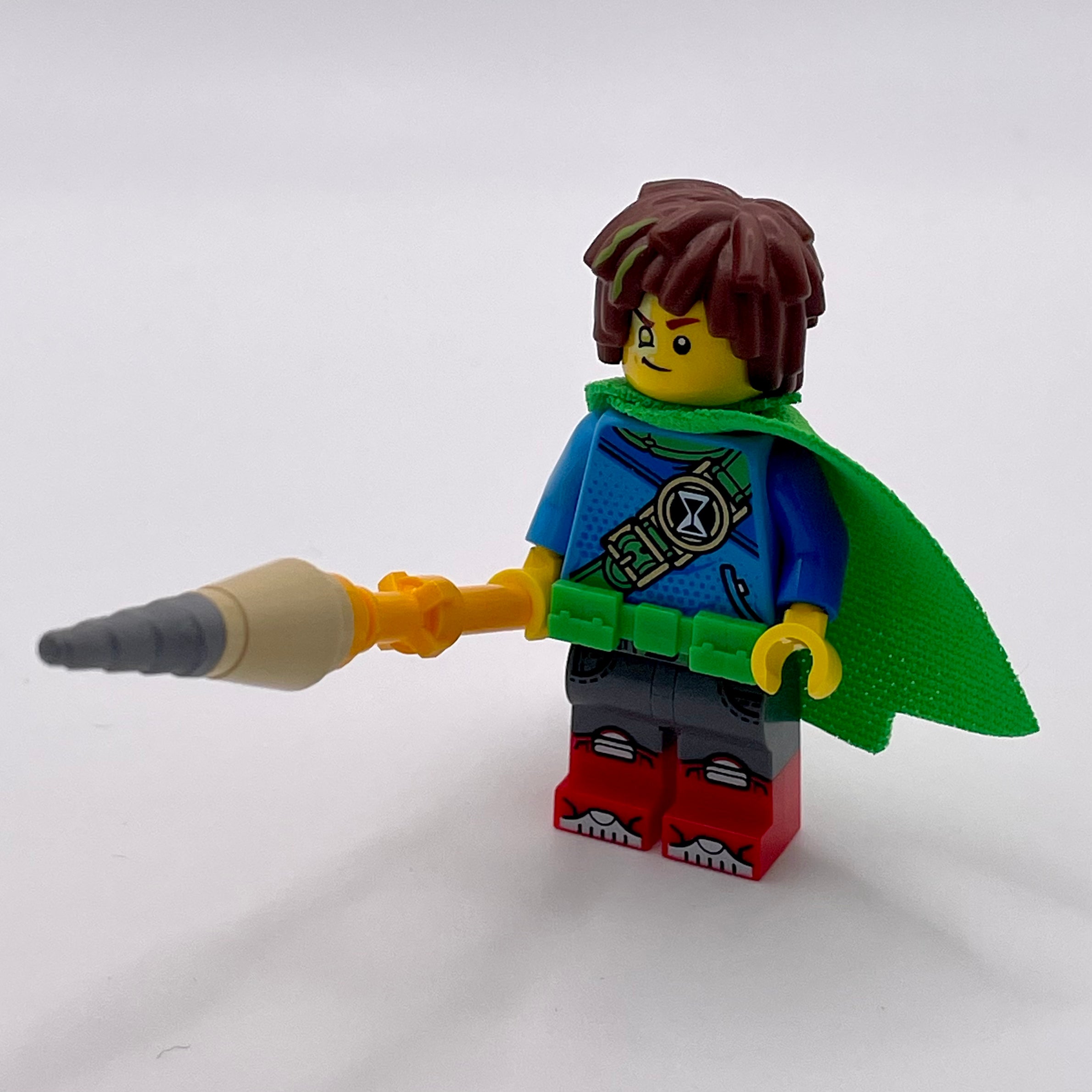 Mateo - Dark Azure Robe, Bright Green Utility Belt and Cape