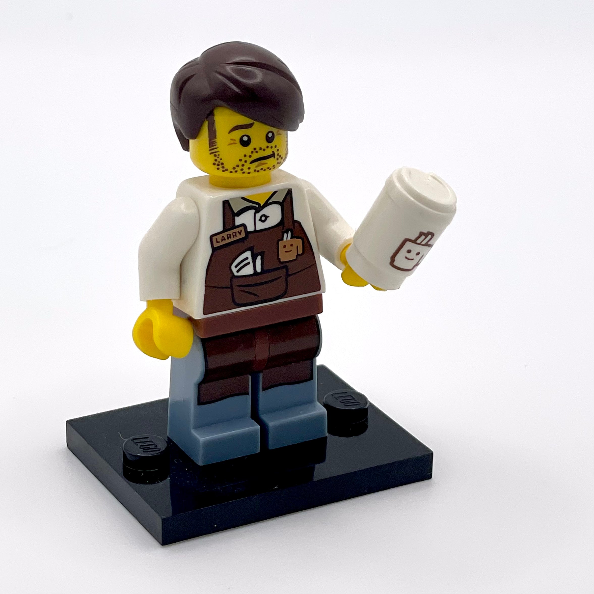 Larry the Barista, The LEGO Movie (Complete Set with Stand and Accessories)