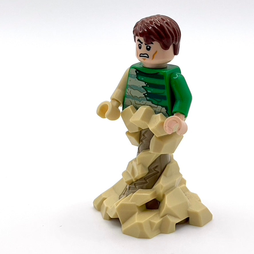 Sandman - Green Outfit, Tan Sand Form with Swirling Base