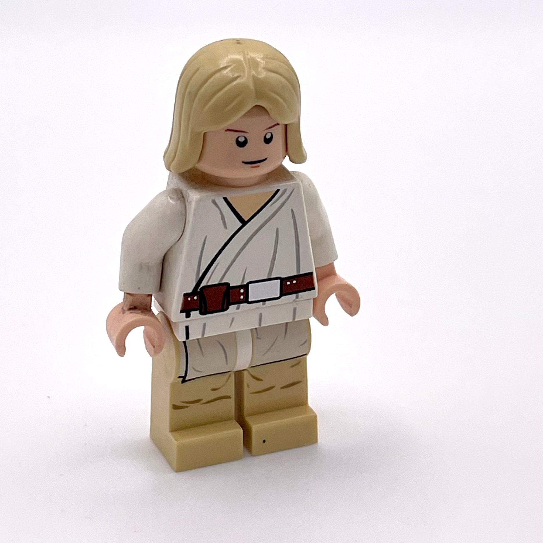 Luke Skywalker - Light Nougat, Long Hair, White Tunic, Tan Legs, White Glints