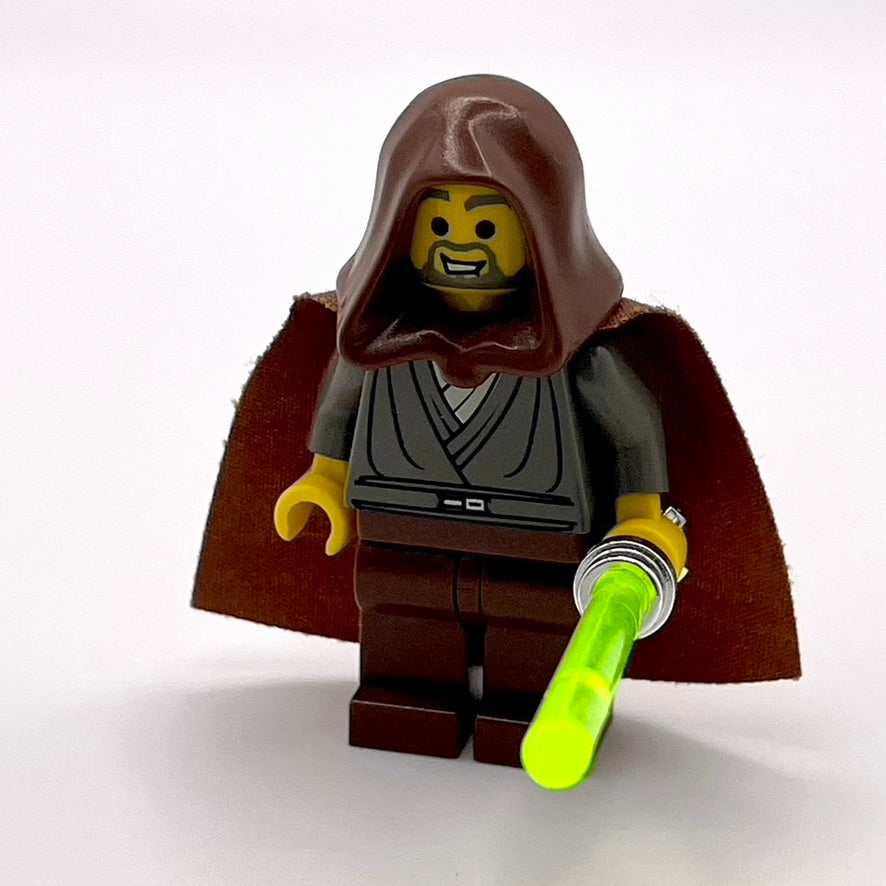 Jedi Knight (Jedi Bob) - Dark Gray Tunic, Brown Hood and Cape (Case Included)