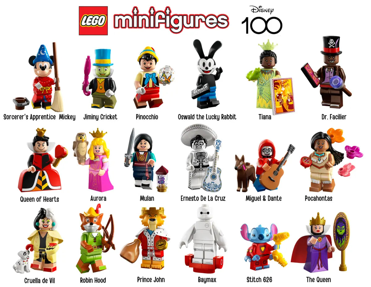 Disney, 100th Aniversary (Complete Set of 18 Minifigures)